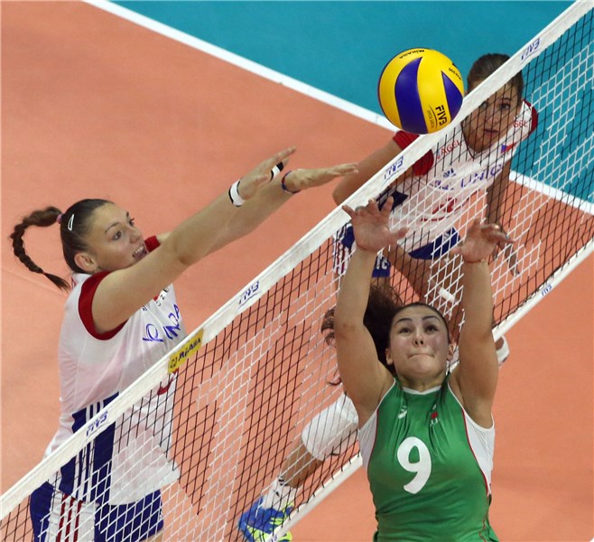 Veronika Trnková v zápase proti Bulharsku